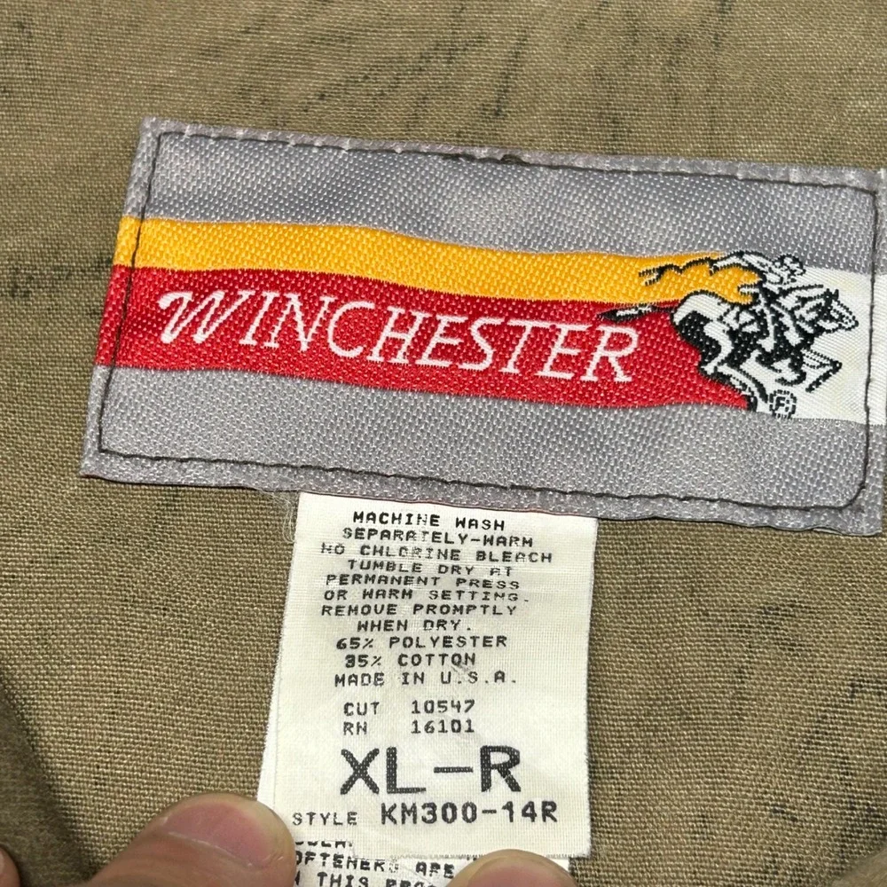 Winchester Trebark Camo Coveralls Mens XL Green Brown Vintage Hunting Jumpsuit
